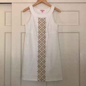 Lily Pulitzer white and gold dress